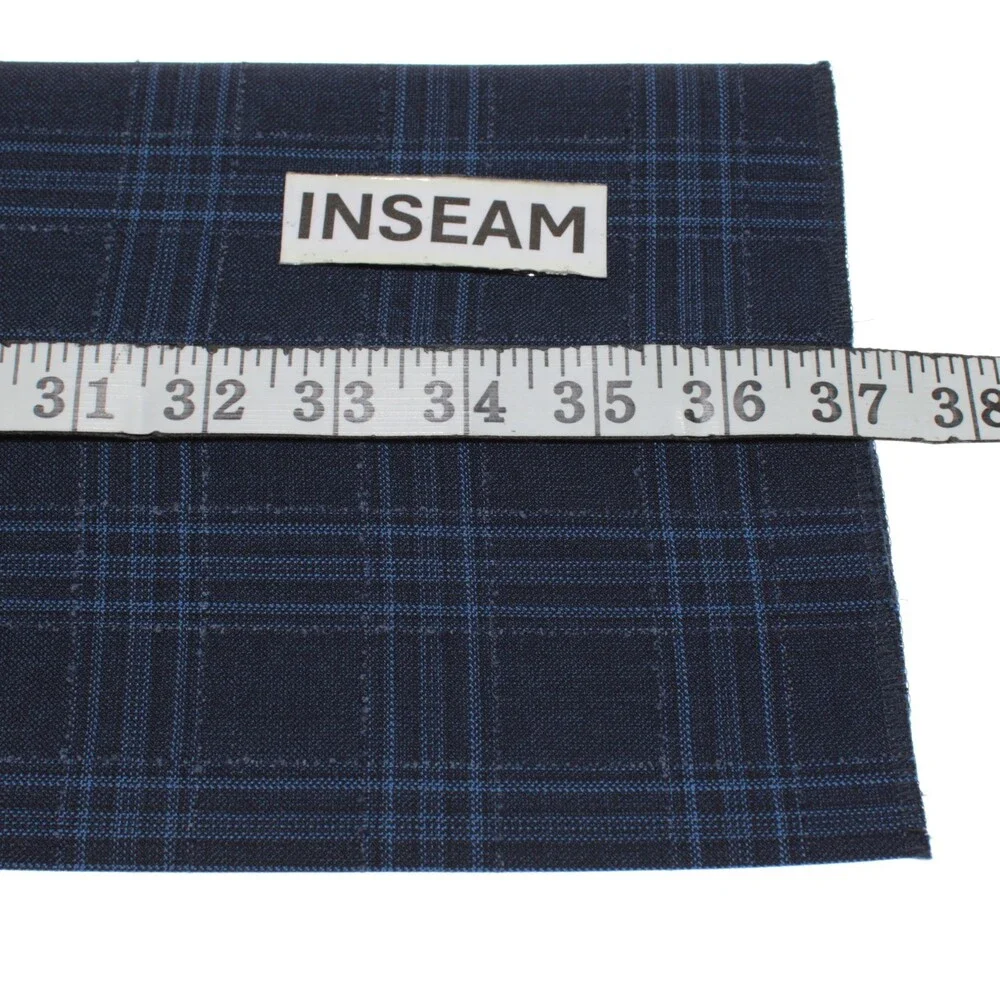 PT Torino NWT Dress Pants Size 46 (30 US) In Blue Plaid 100% Wool Gentleman - Picture 7 of 15